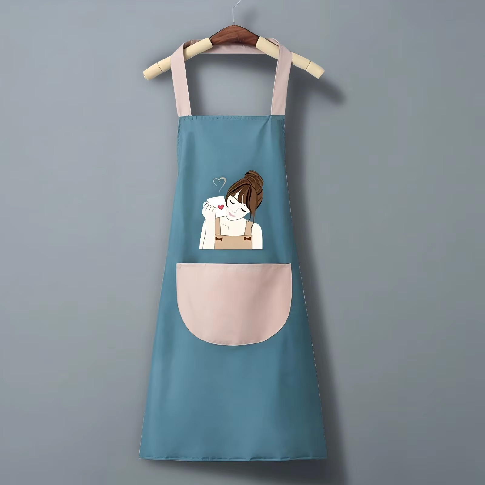 Cotton-Linen Apron – Home Kitchen Use, Easy to Clean, Large Coverage for Cooking