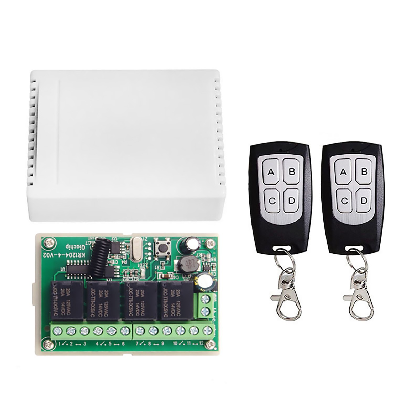Long Range 4CH Channel Wireless Relay RF Remote Control Module Switch 433MHz