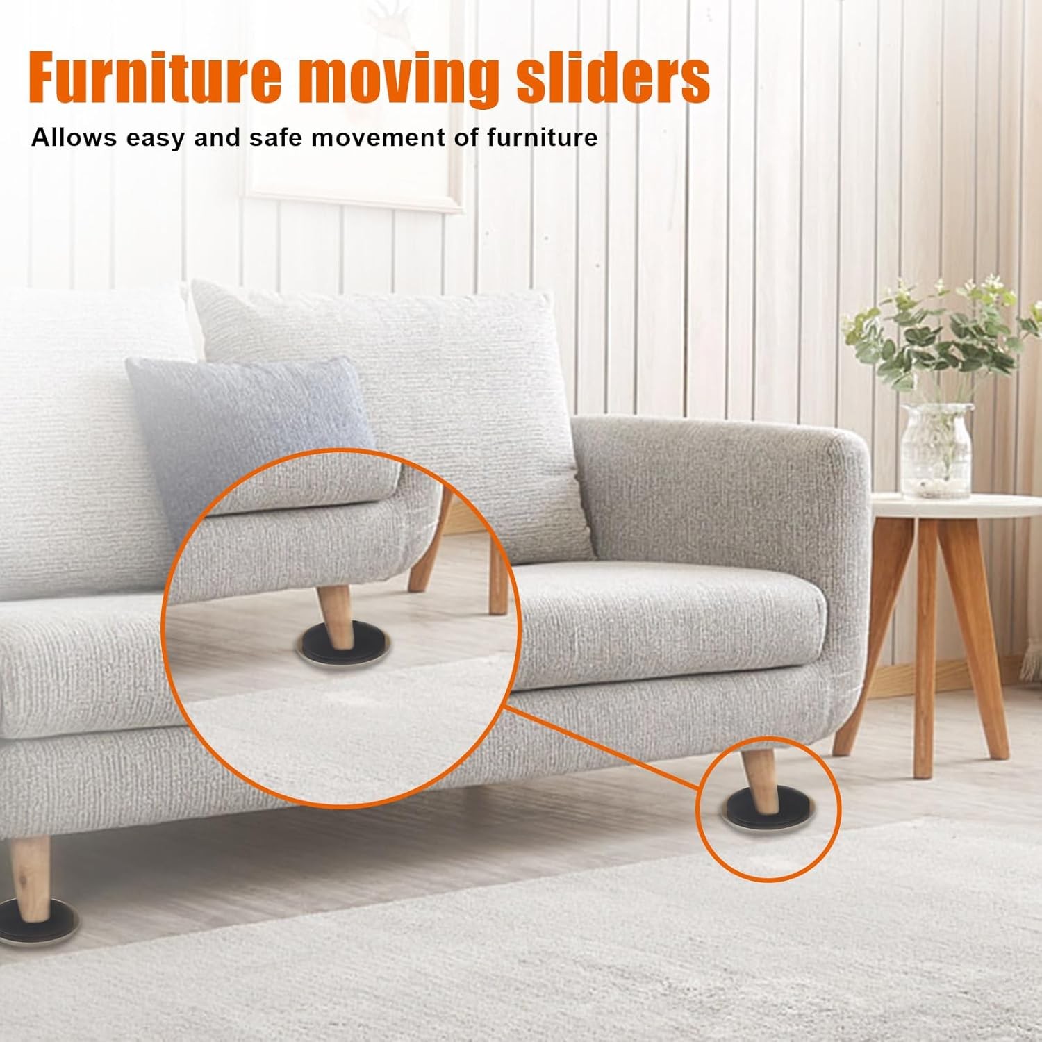 10PCS 3 1/2″ Furniture Sliders – Ideal for Hardwood Floors & Carpet Use