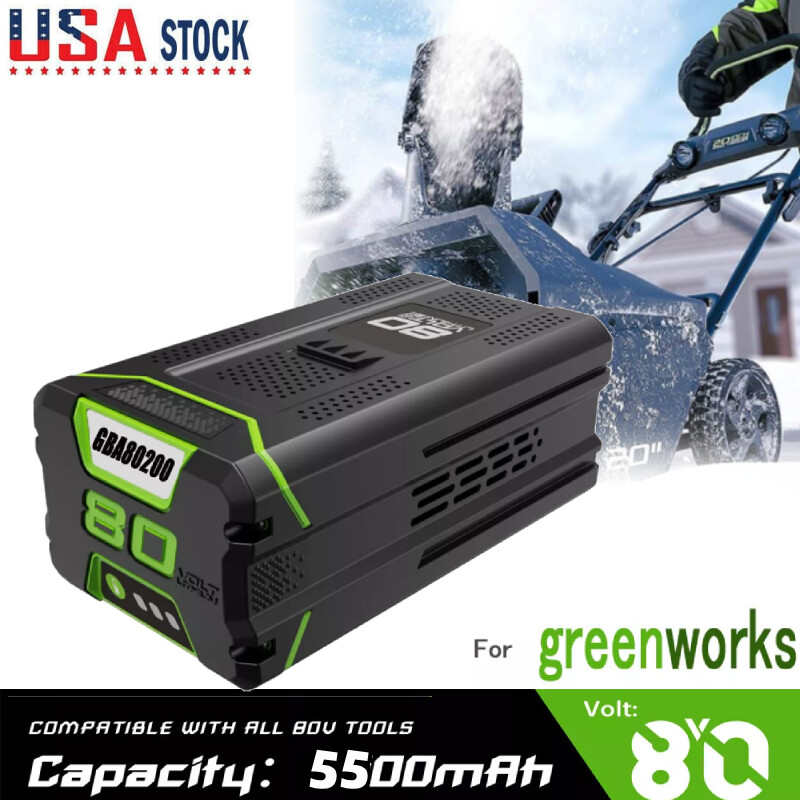 Battery FOR Greenworks 80V Lithium Ion 5.0Ah Rechargeable Li-ion BAB727 GBA80200
