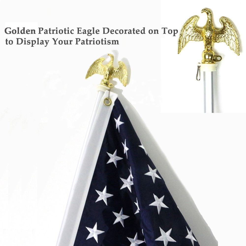 New 3’x5’ US FLAG POLE KIT Aluminum Flagpole USA American Stars Stripes Outdoor