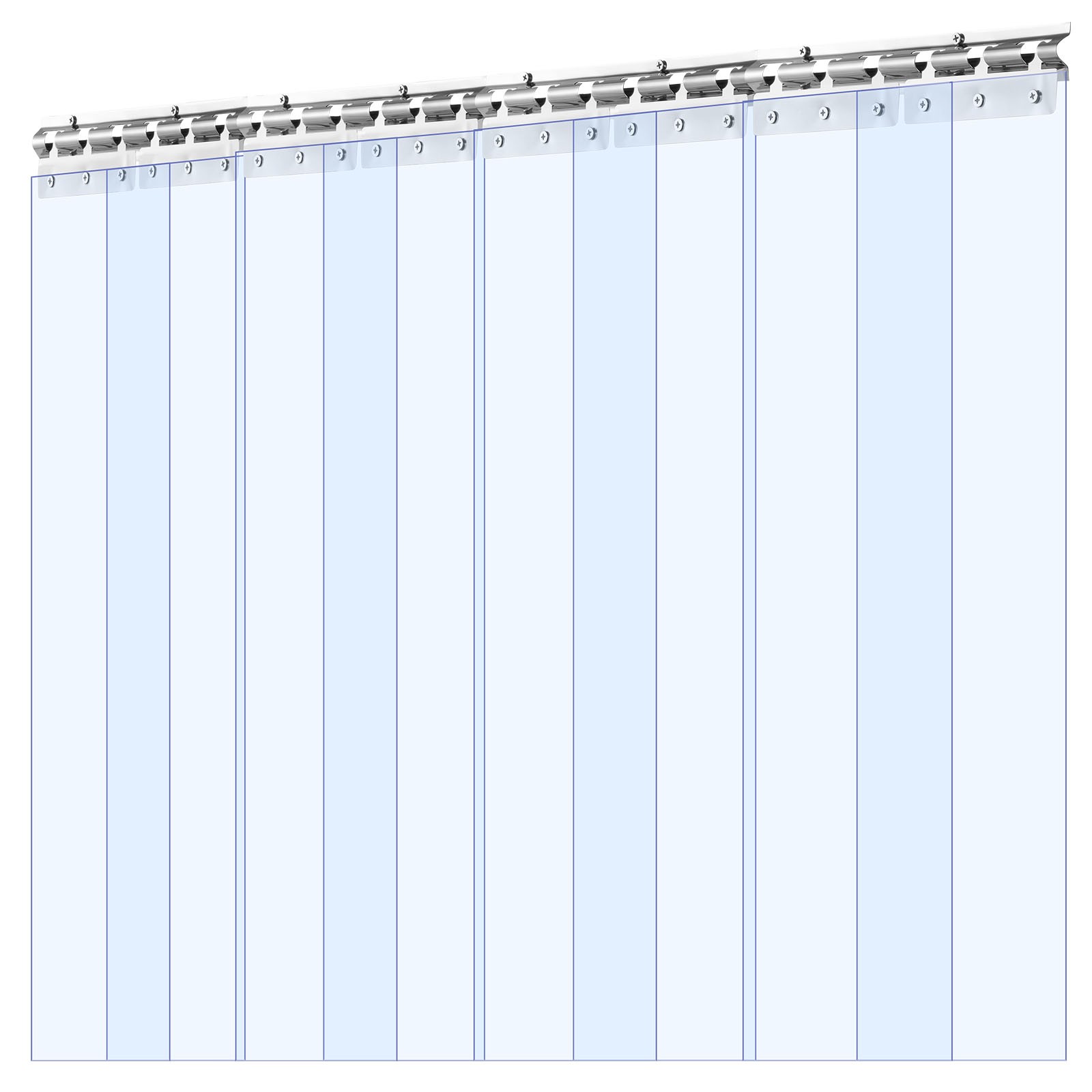 VEVOR 8 PCS PVC Strip Curtain 96 x 48 x 0.08 in Smooth Plastic Door Strips