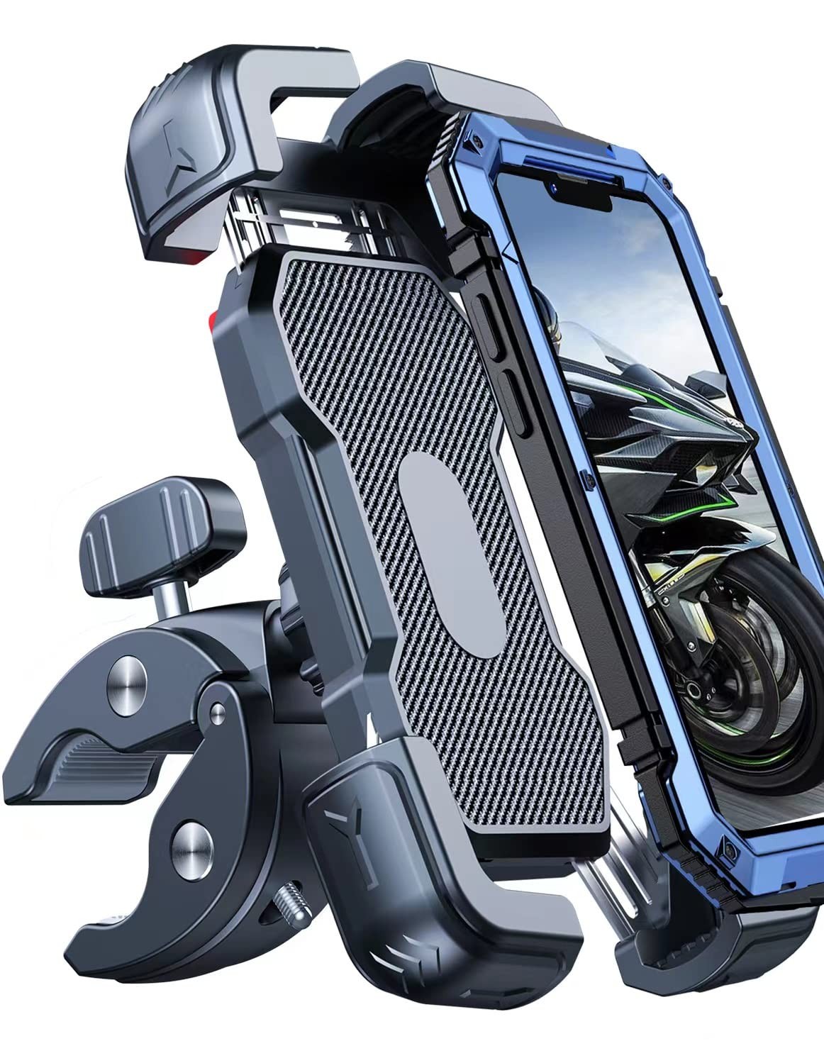 Bovemanx Motorcycle Phone Mount Holder, [150mph Wind Anti-Shake][7.2inch Big Pho
