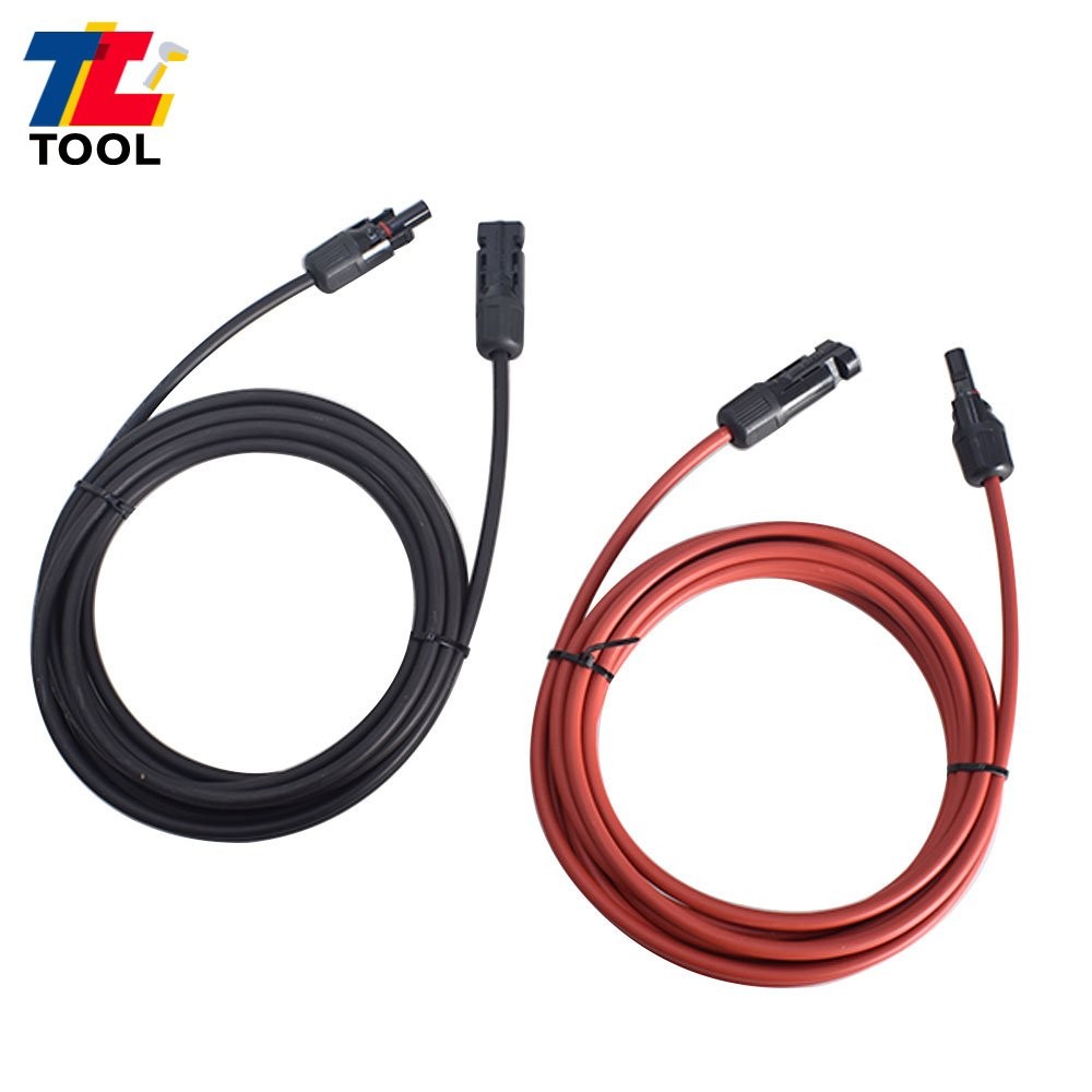 1 Pair 12AWG 15ft Black+Red Solar Panel Extension Cable Wire Connector