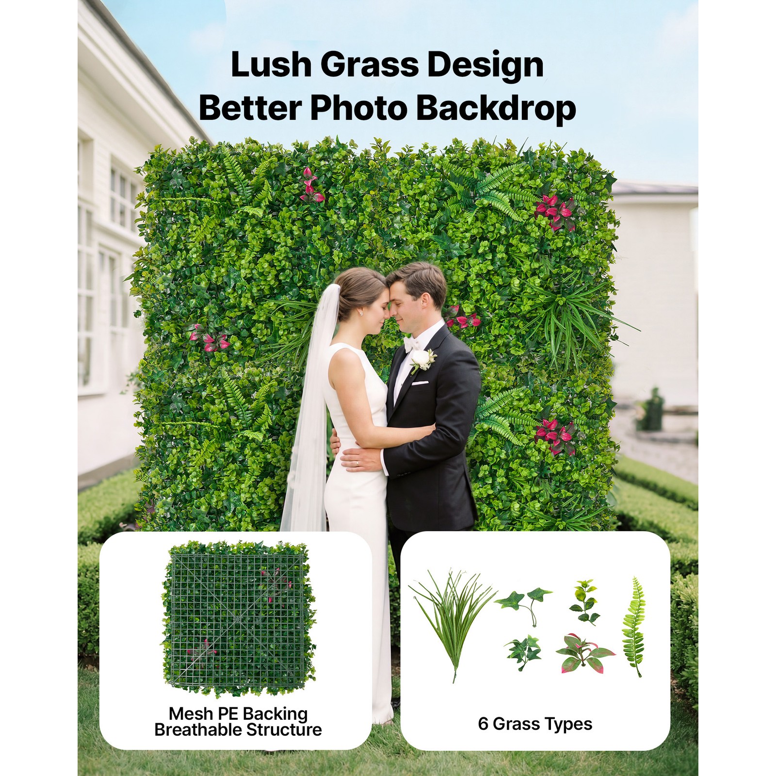 Uimoso Artificial Plant Wall Panels 16PCS 20 x 20 in Greenery Backdrop Decor