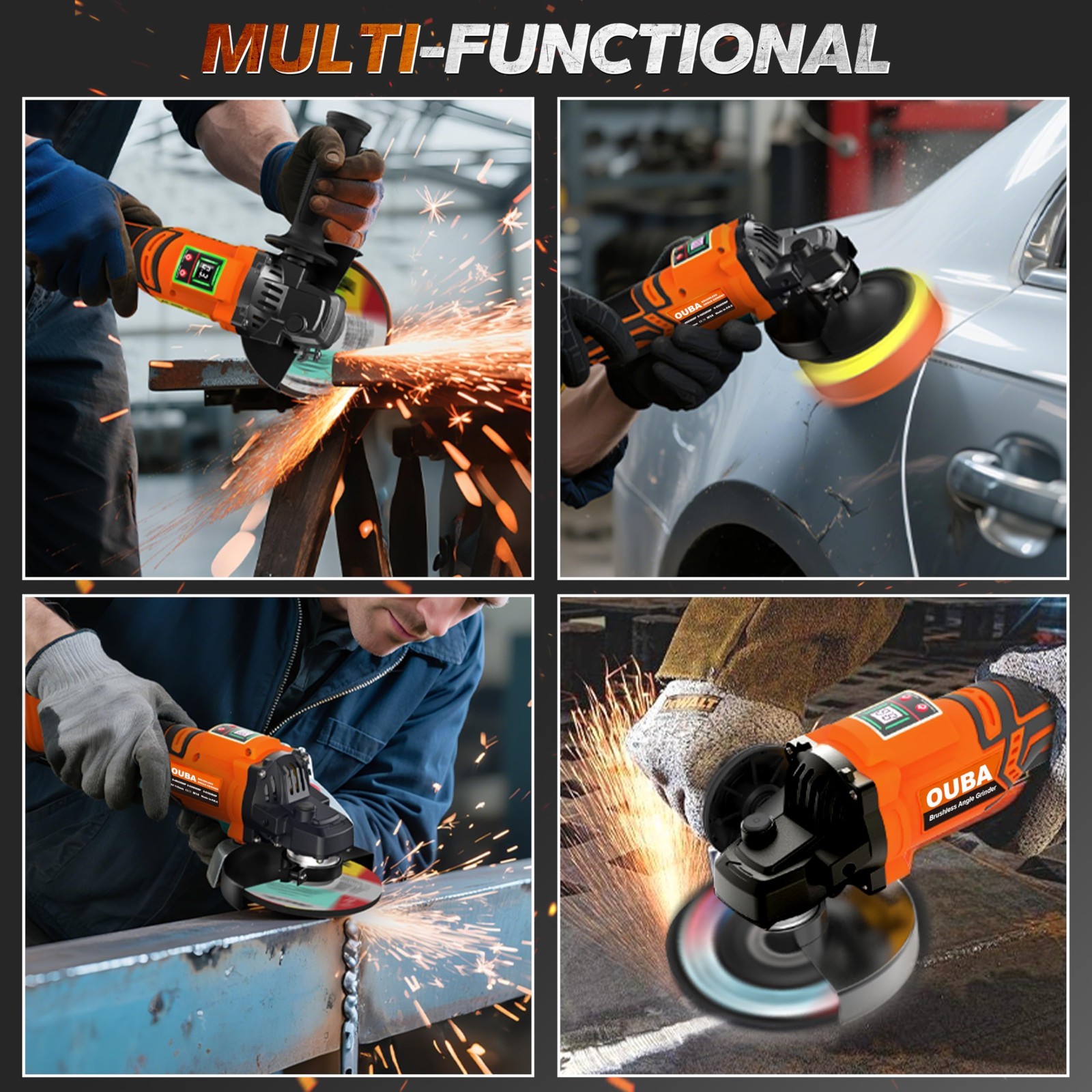 Cordless Angle Grinder for DEWALT 20V 4-1/2″-5″ Brushless 56PCS Battery & Stand