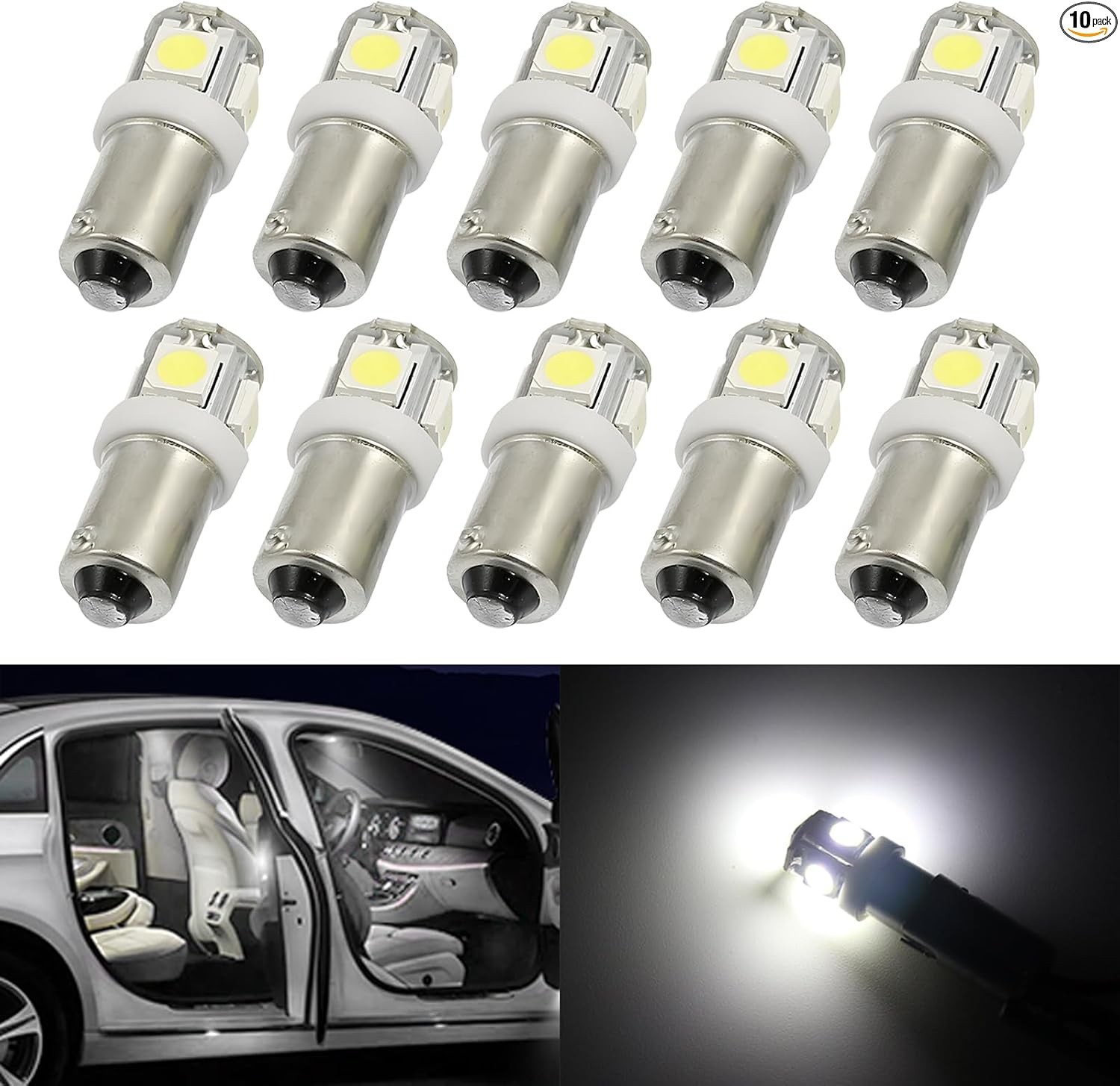 10 PCS Car LED Interior Light Kit, 360 Degree Illumination Width Indicator Light