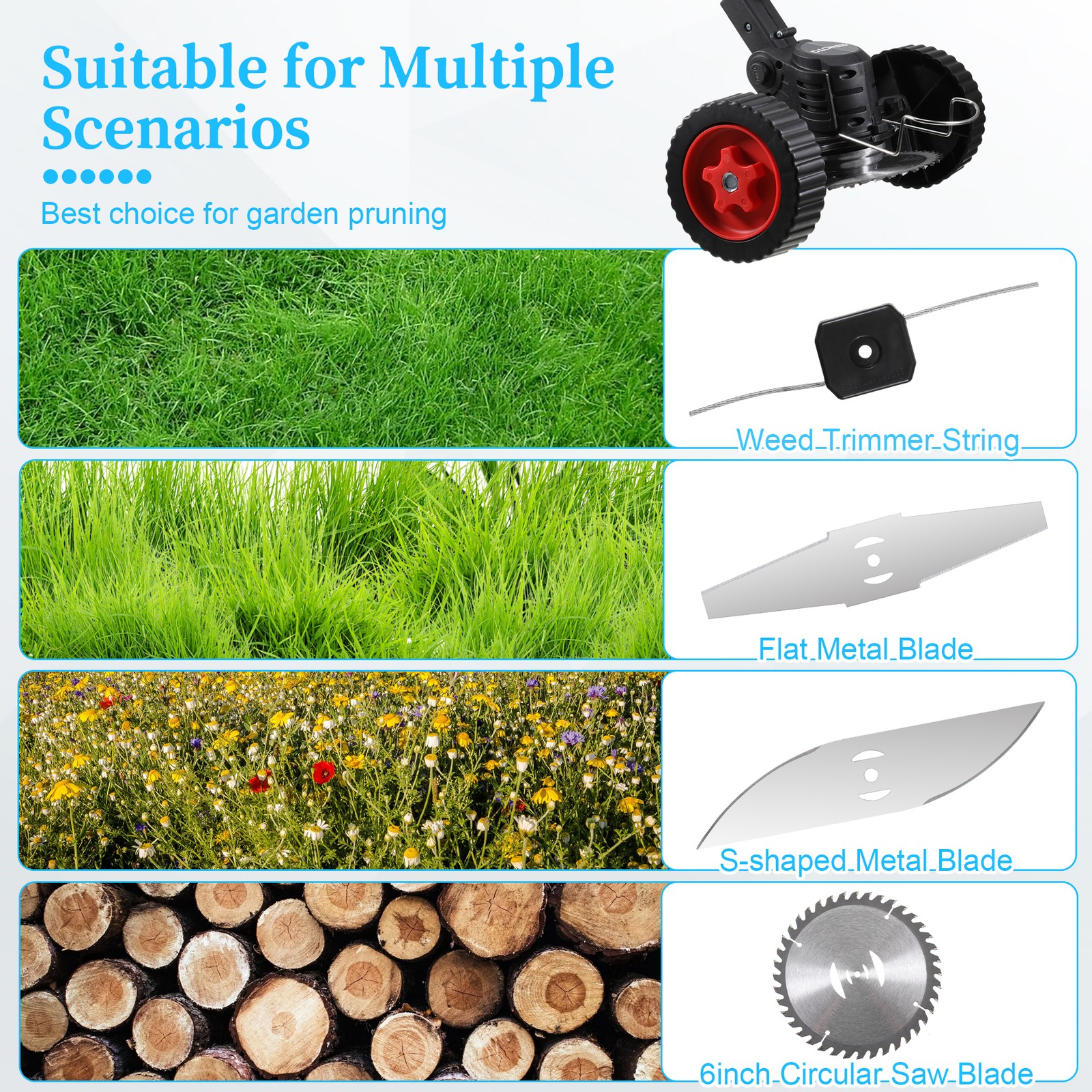 24V Cordless Weed Wacker Grass Trimmer 2 Batteries Brush Cutter Lawn Edger Kit