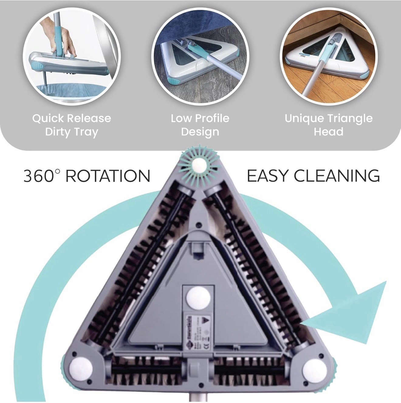 Zippi Sweeper Pro – 2025 New and Improved Lightweight, Hardwood, Tile, Corners