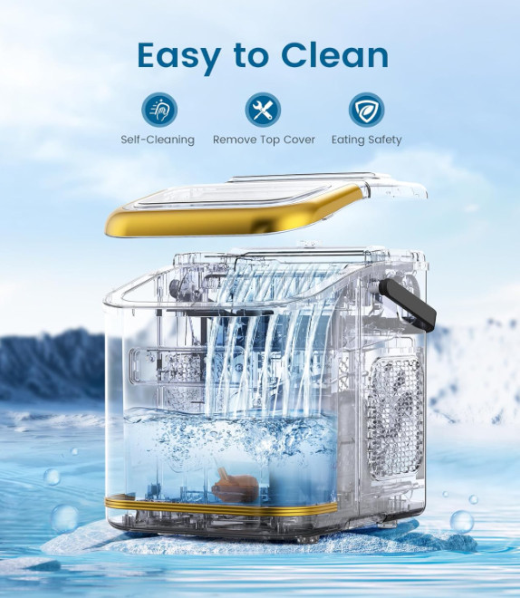 Ice Makers Countertop, Portable Ice Machine with Carry Handle, 26.5lbs/24Hrs,New