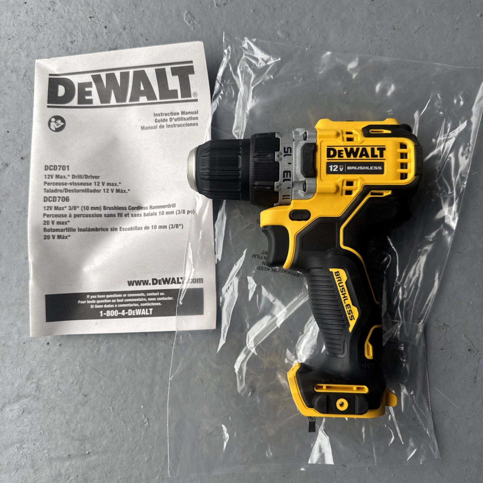 DEWALT DCD701 XTREME 12-VOLT 12V CORDLESS BRUSHLESS 3/8″ DRILL DRIVER – NEW!