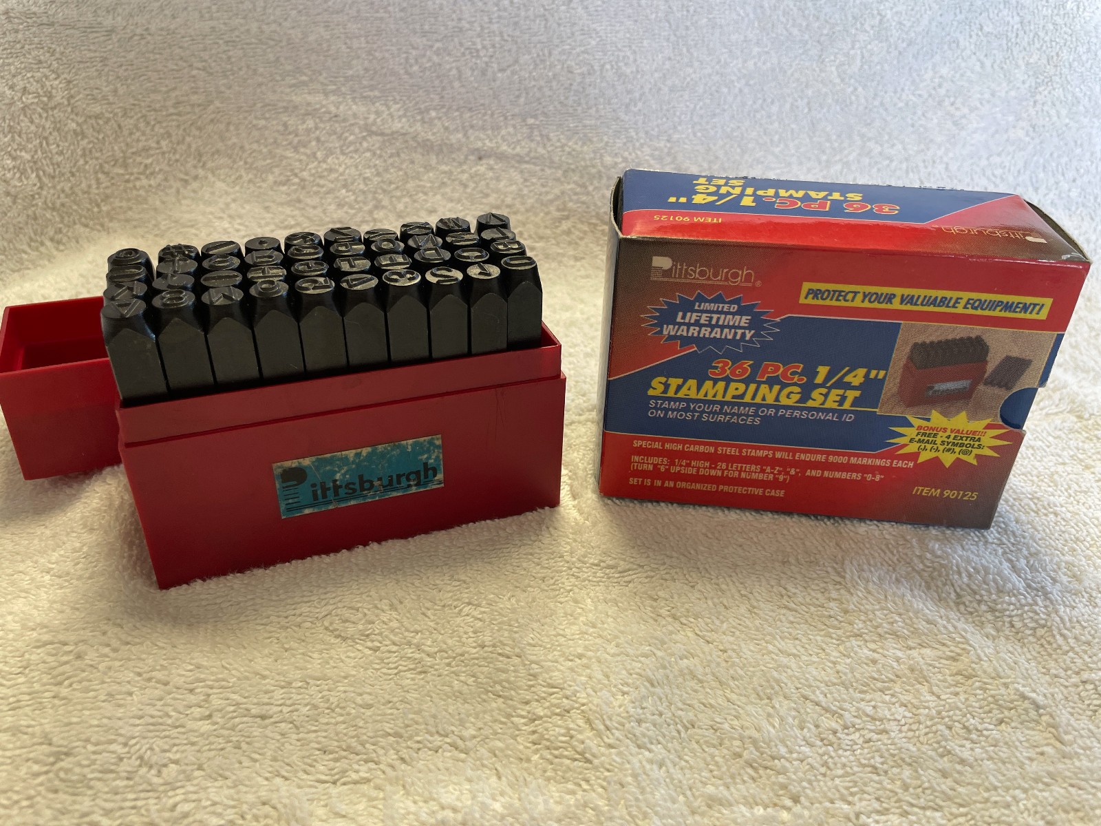 Pittsburgh 36 Piece 1/8 & 1/4 inch Steel Letter and Number Stamping Set’s