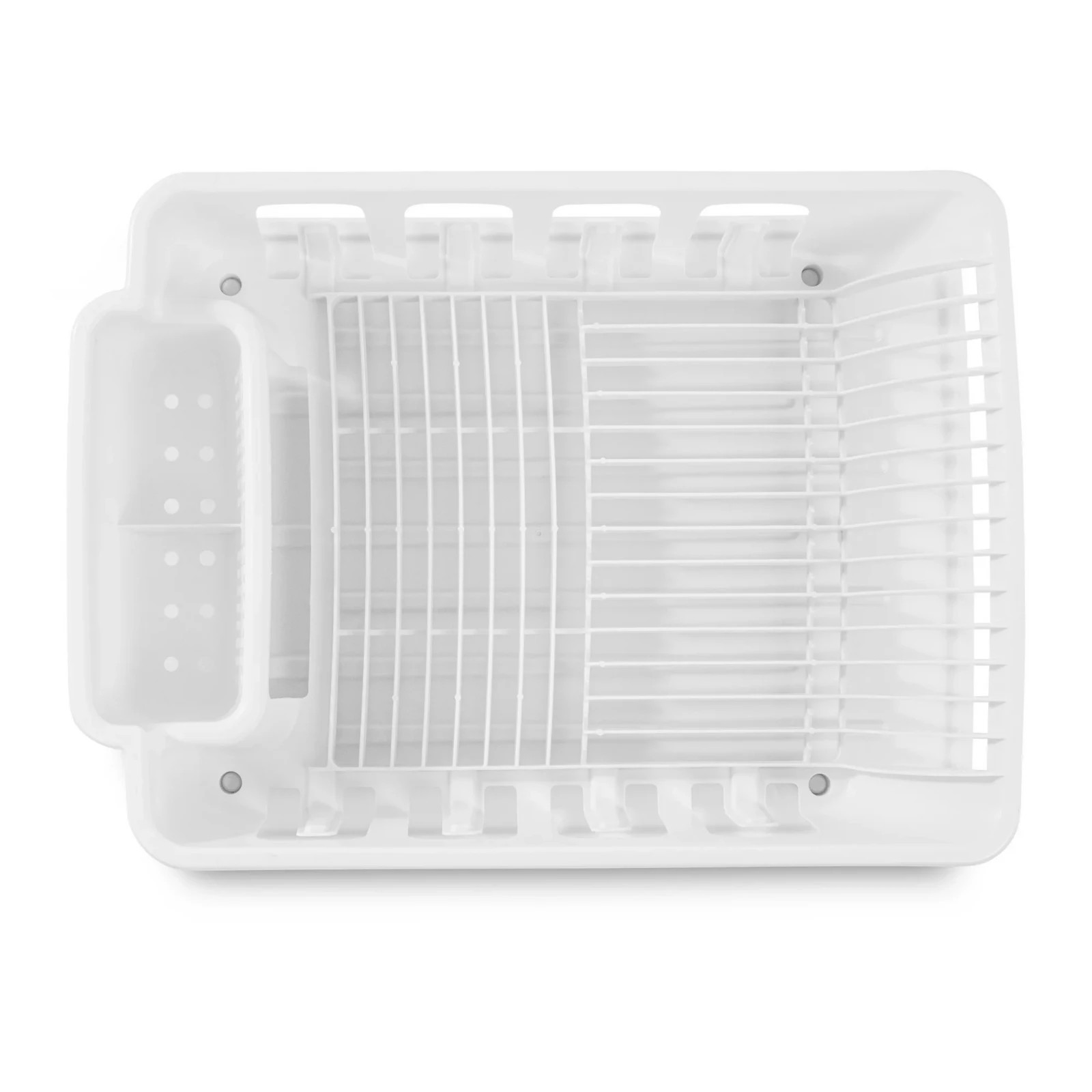 STERILITE 2-Piece Large Sink Set Dish Rack Drainer, White (18 L x 13 3/4″ W x 5