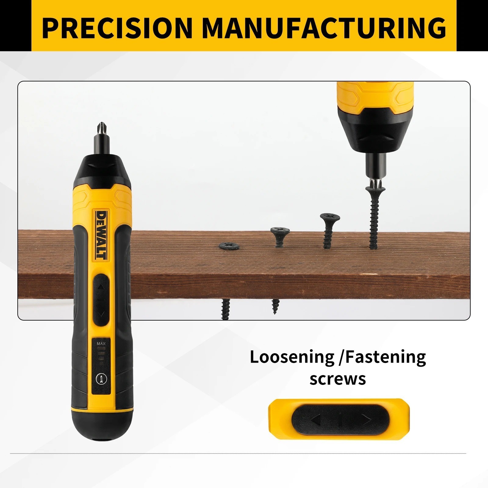 3.6V Cordless Electric Screwdriver 1/4 Hex Quick-Change 5N.m USB-C LED Bare Tool