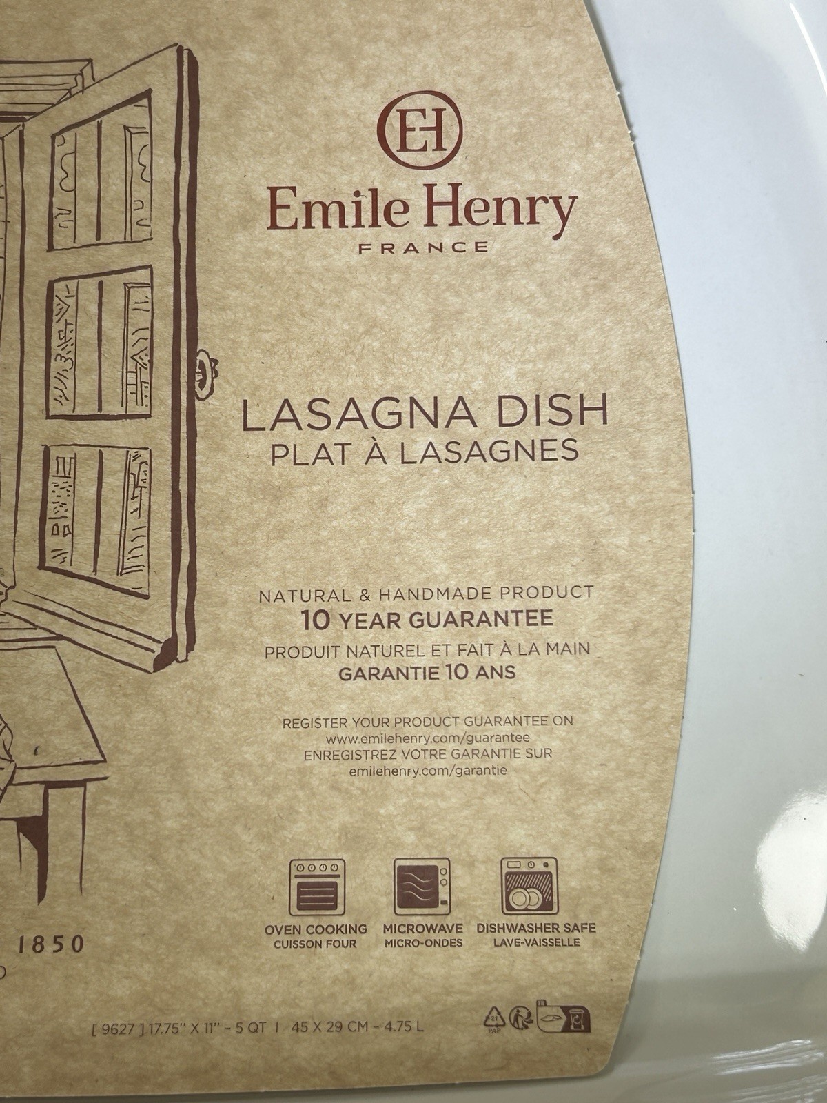 NEW Emile Henry Baker Modern Classics Rectangular Lasagna Dish 13″ x 9″ Twilight