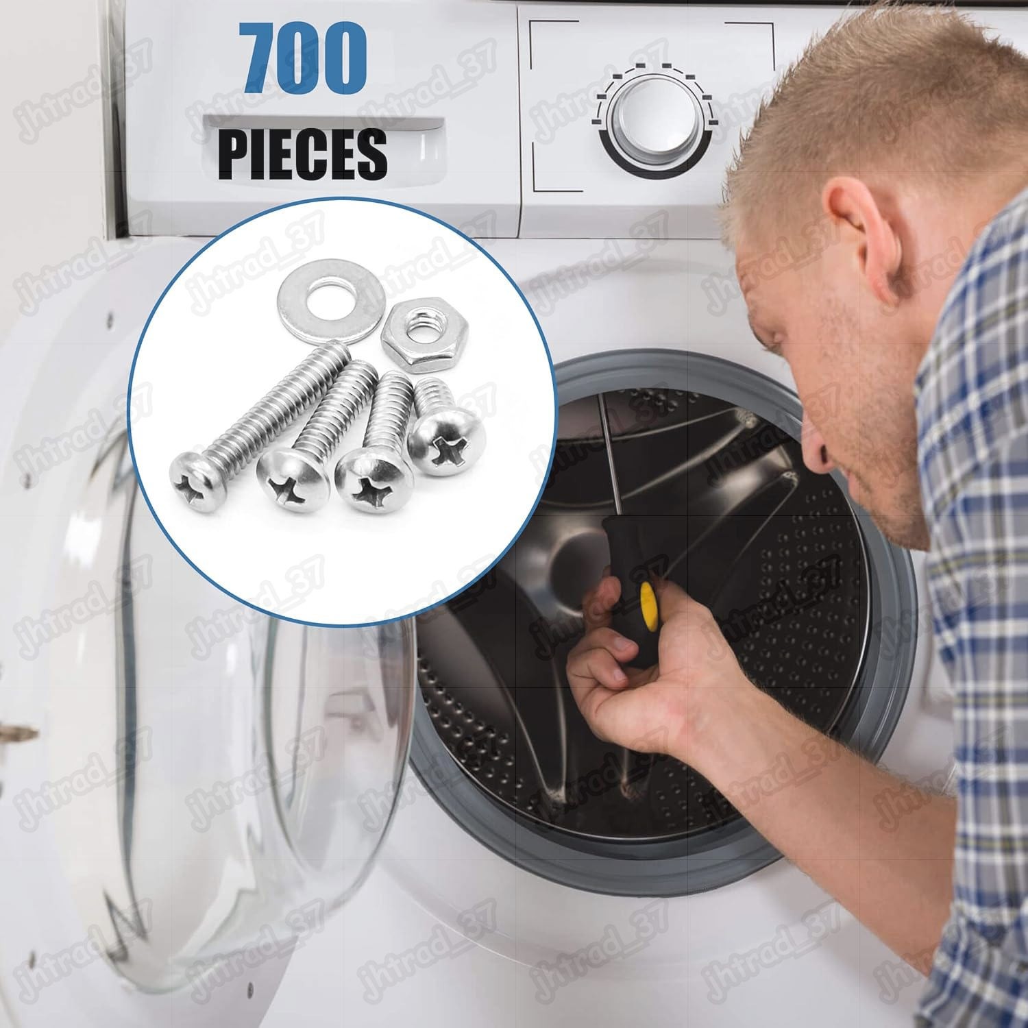 700pcs Machine Screws Phillips Pan Head Bolts Nuts Washer Assortment Kit #4~#10