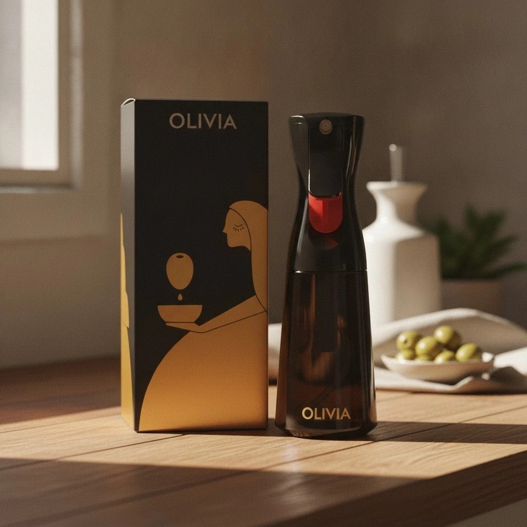 OLIVIA SIGNATURE Oil Sprayer, 200ml Glass, Black | Portion control mist for a…