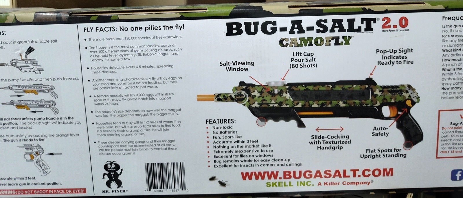 Brand New Bug-A-Salt Camofly Original Non-Toxic Salt Gun FREE SHIPPING!