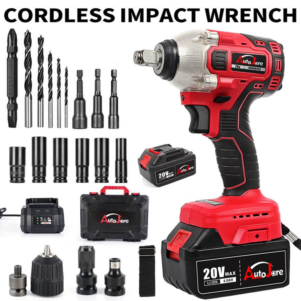 20V Cordless Impact Wrench 1/2″ 550Nm High Torque Brushless Drill with Battery