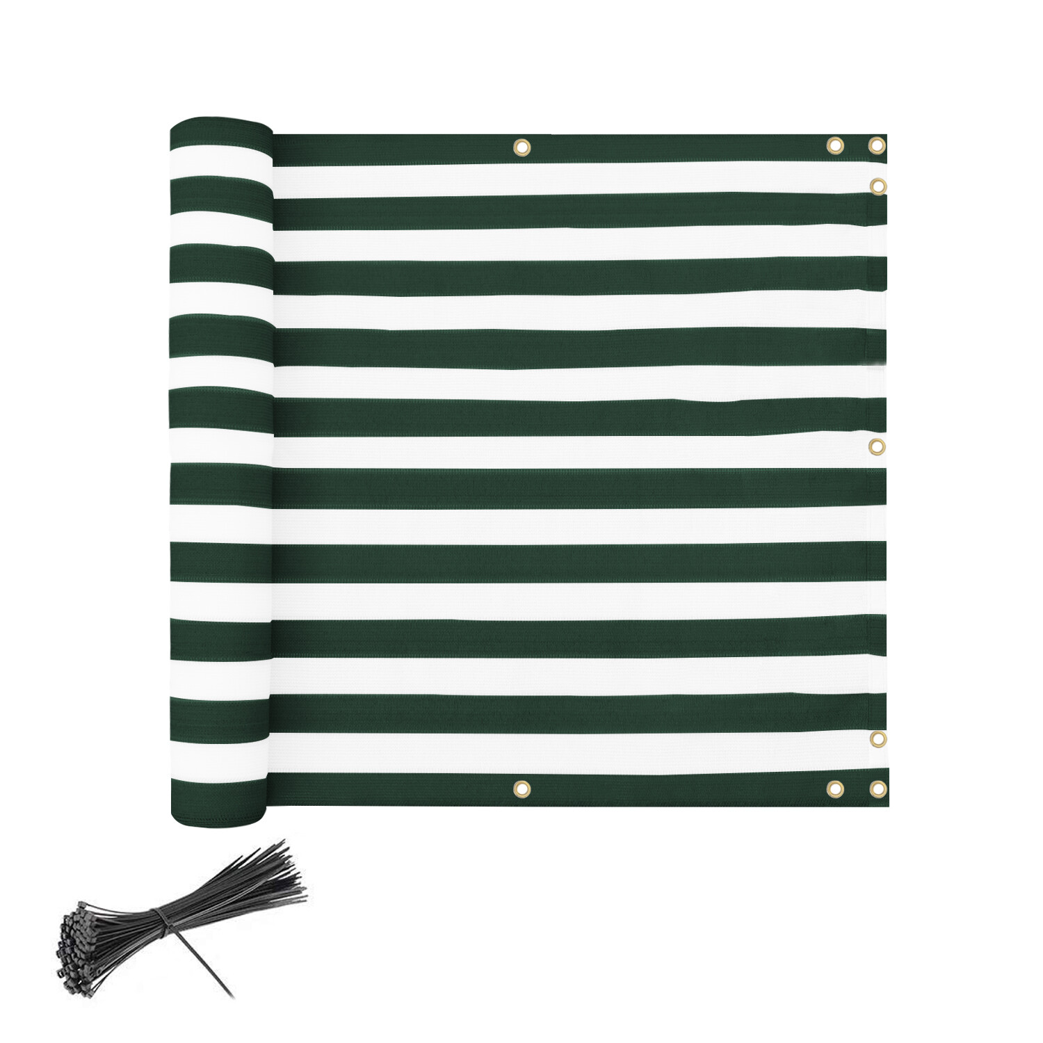 35in Balcony Fence Screen Privacy Deck Patio Shelter Shade Cover Green Stripe