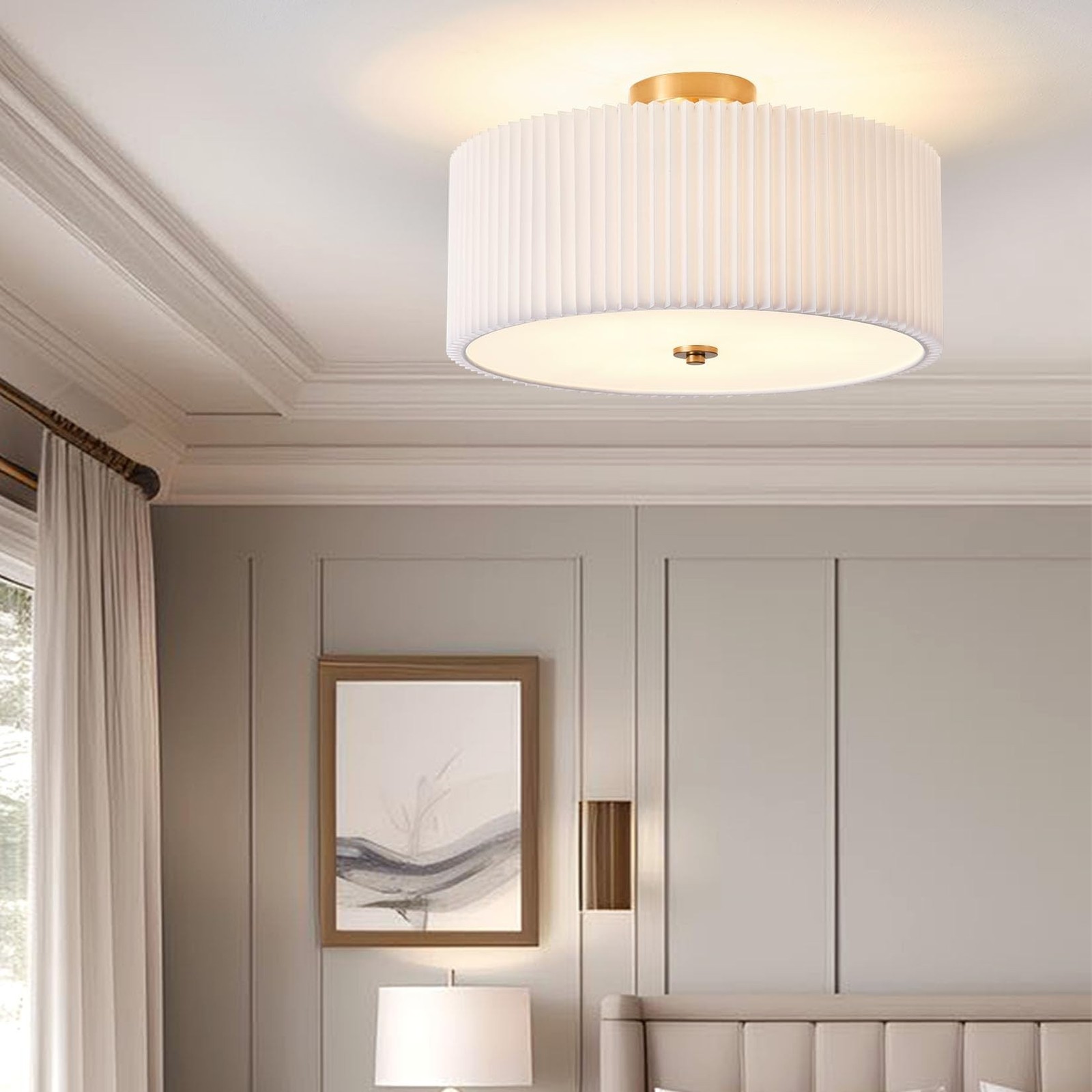 Giutna Semi Flush Mount Ceiling Light,17.7″Modern Close Ceiling Light Fixture