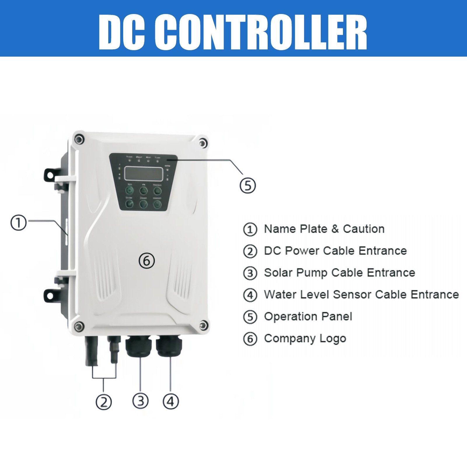 900W Solar Pump Inground Swimming Pool Pump DC72V Brushless Motor 92GPM 62′ Hmax
