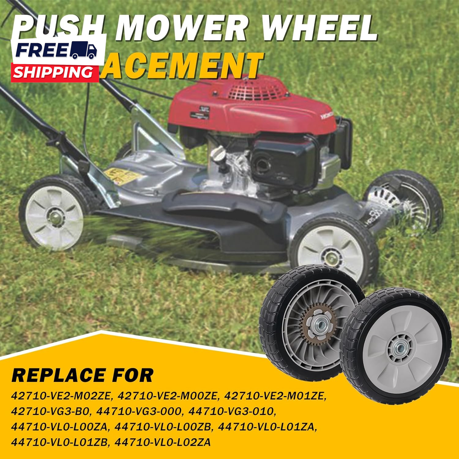 4 Pcs 8″ Lawn Mower Wheels Compatible with Honda HRR216 HRS216 HRT216 Lawn Mower