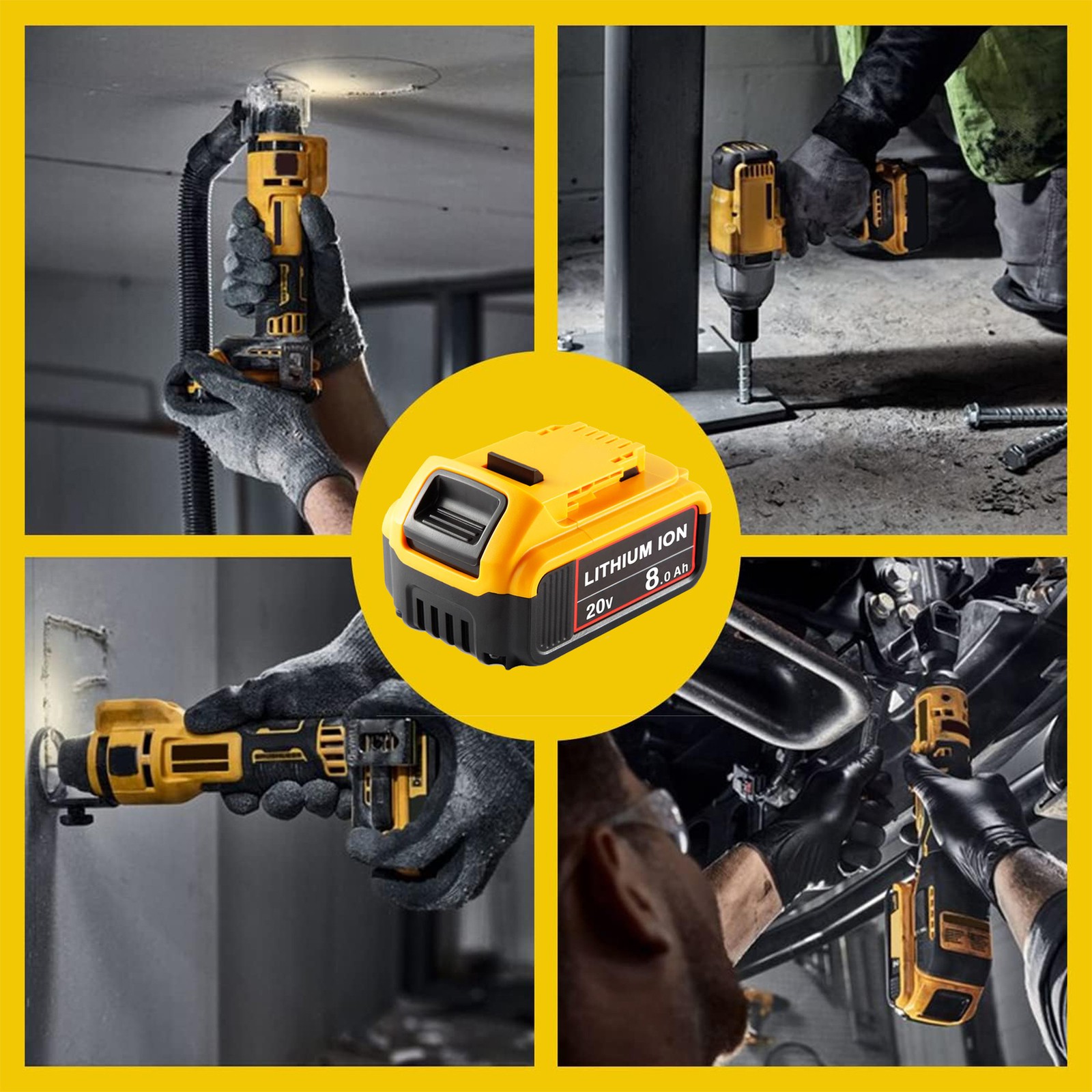 Pack For DeWalt DCB206-2 DCB205-2 20V 20 Volt Max XR 8.0AH Lithium Ion Battery