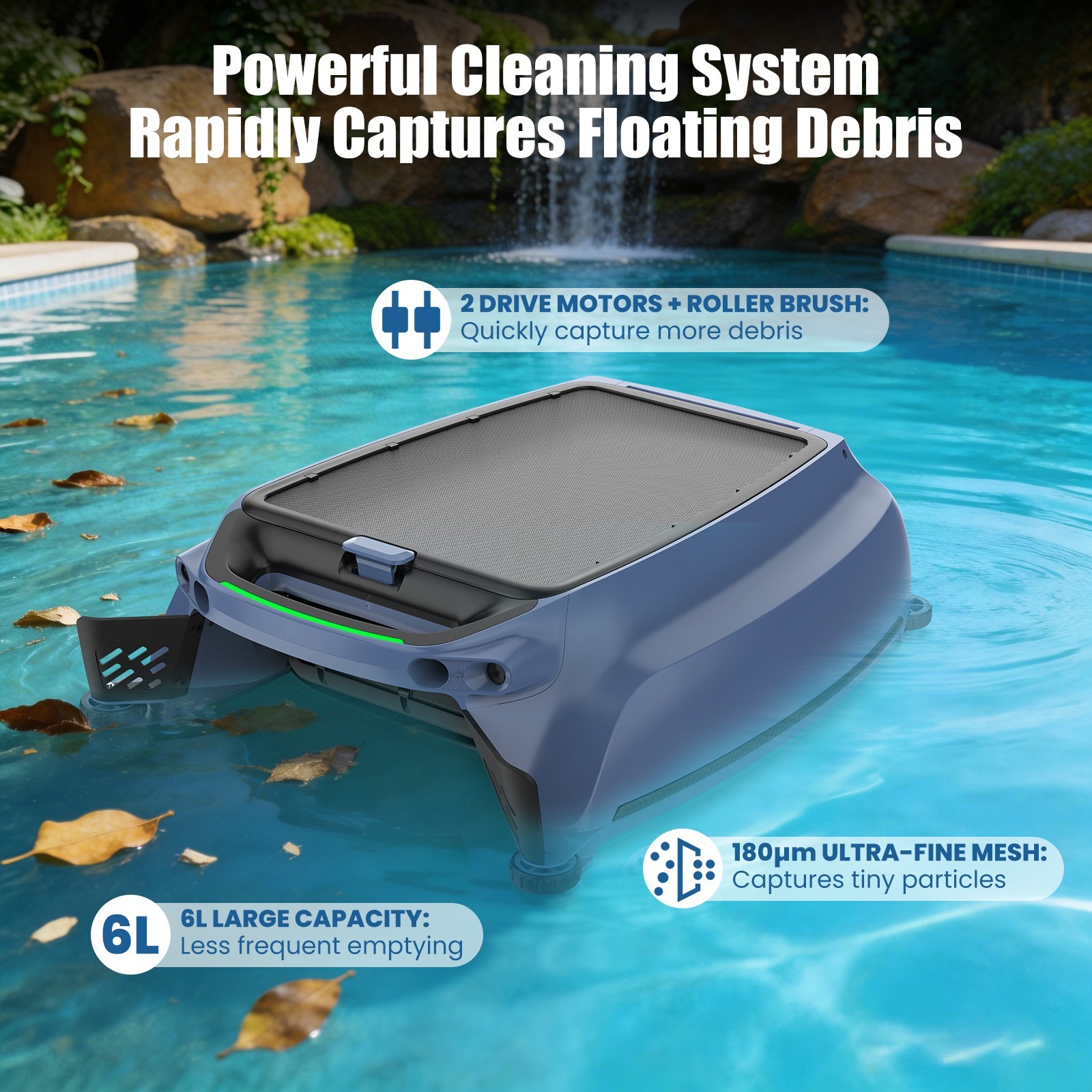 AIRROBO SP200 Solar Power Robotic Pool Skimmer Automatic Pool Surface Cleaner