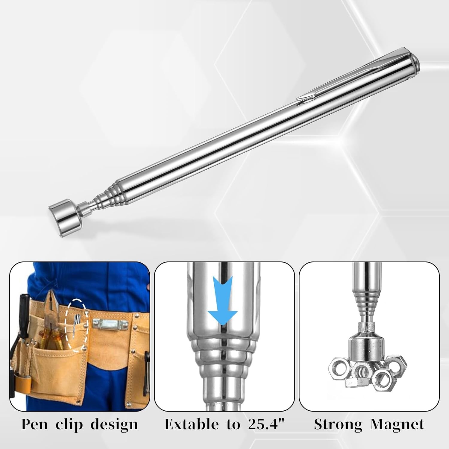 Telescoping Magnetic Pickup Tool, 3.5lbs Telescopic Magnet Sticks,…
