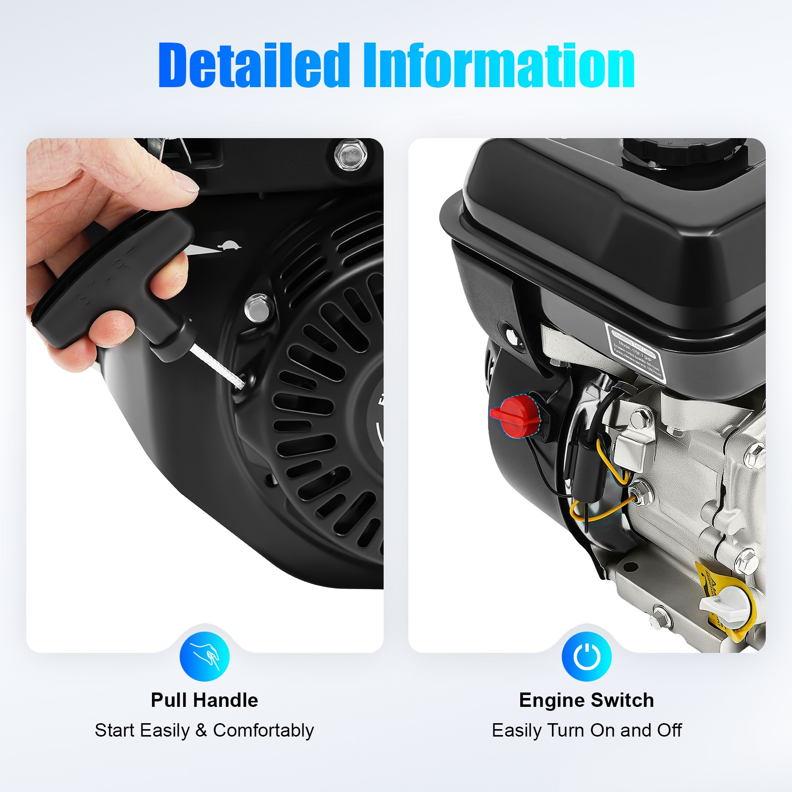 212cc 7.5hp 4-stroke Gasoline Engine Steel Start Engine Manual