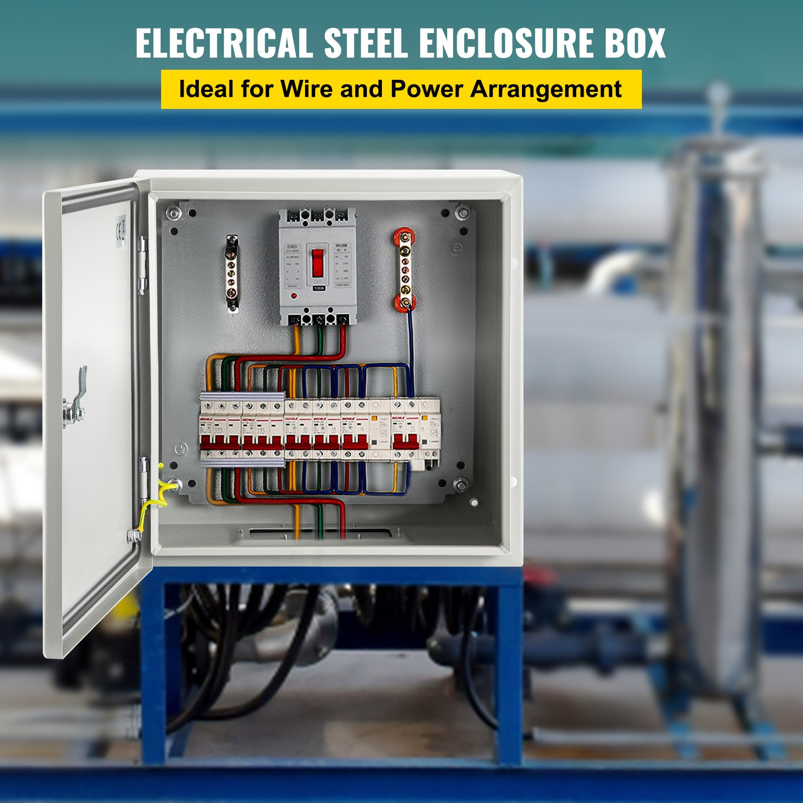 VEVOR NEMA Steel Enclosure, 12 x 12 x 8” NEMA 4X Steel Electrical Box, IP66 Wat