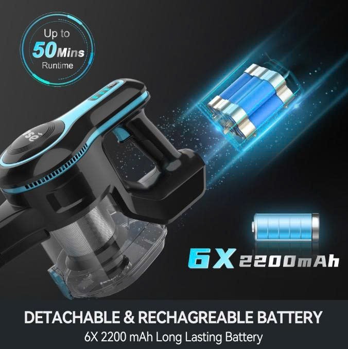 INSE Cordless Vacuum Cleaner for Home,Upgraded 38kPa/50Mins