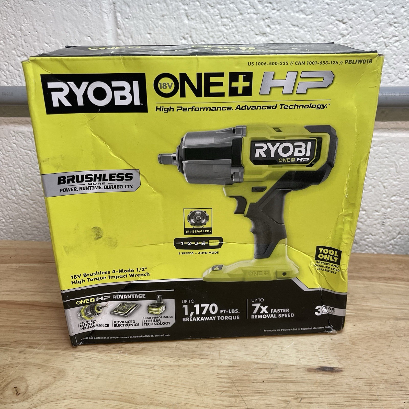 RYOBI PBLIW01B HP 18V 4-Mode 1/2″ High Torque Impact Wrench