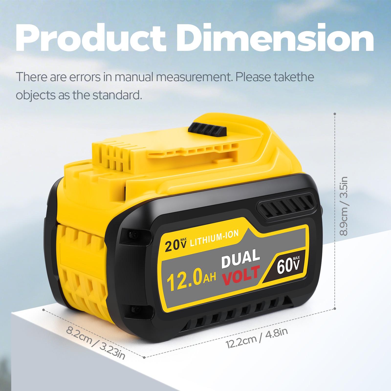 12Ah Battery For DeWalt FLEXVOLT 20V 60V Max DCB206 DCB204 DCB609 DCB606 DCB612