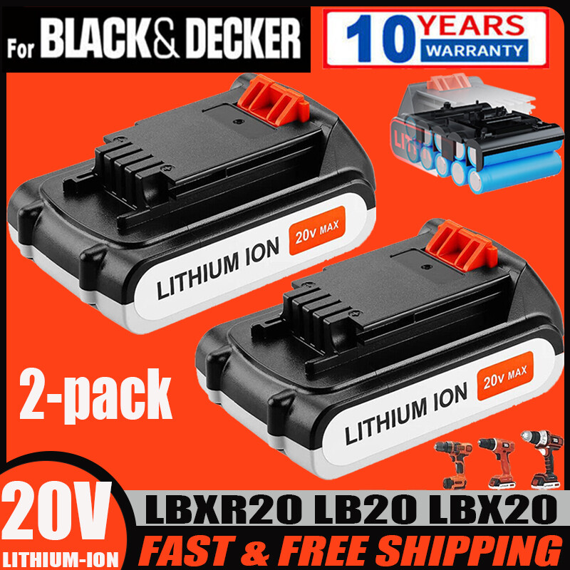 20V 2.5AH Lithium-Ion Battery for Black & Decker 20 Volt LB20 LBX20 LBXR20 3.0Ah