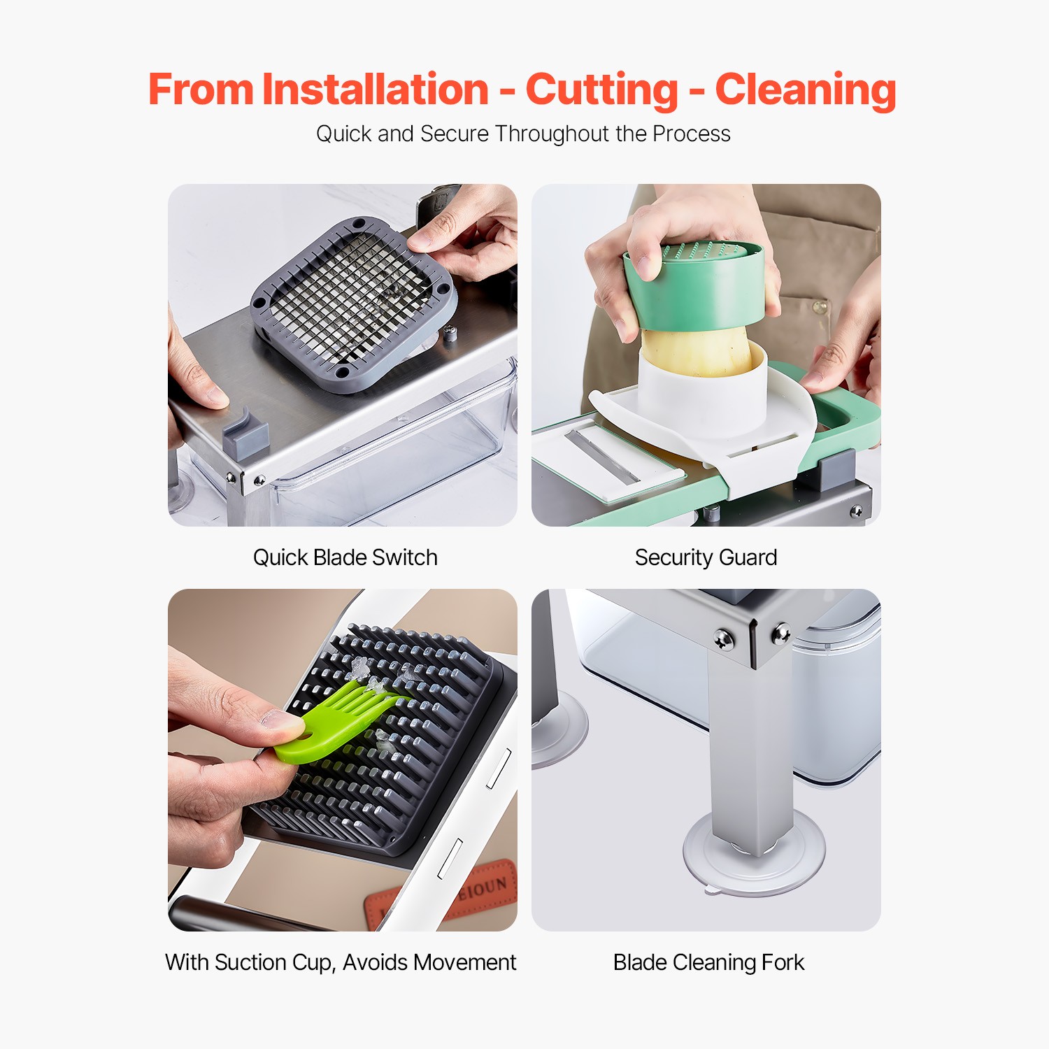 Vegetable Chopper Mandoline Slicer All-in-1 Food Veggie Cutter 9 Blades
