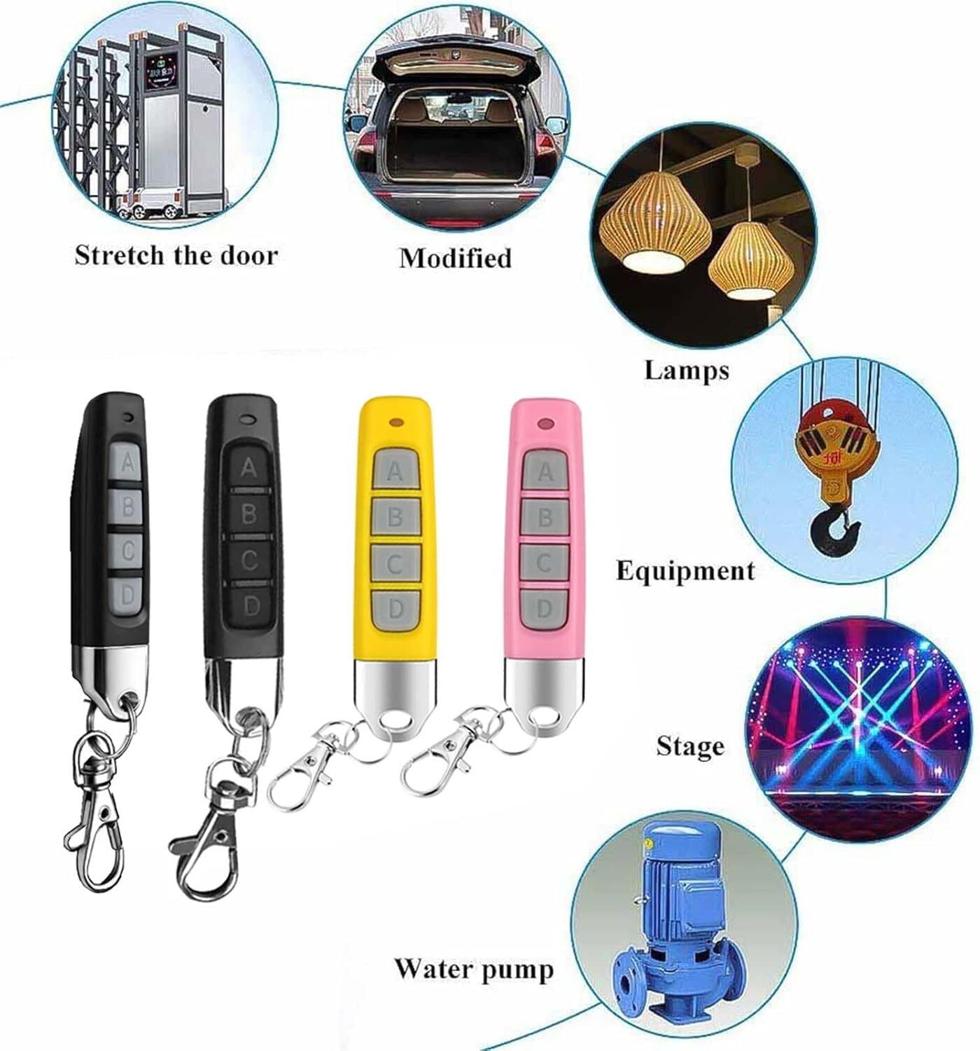 4 IN 1 Wireless Remote Control Duplicator 433MHz Remote Control Key Clone Copy