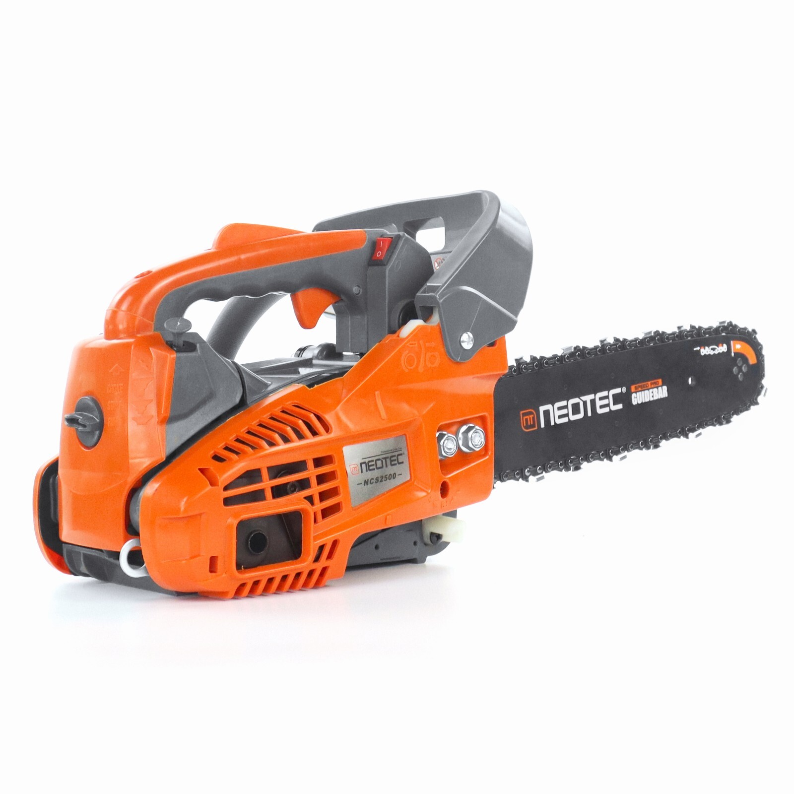 25.4cc Gas Top Handle Chainsaw with 12” Bar Chain 2-Stroke Engine Cut Tree Wood