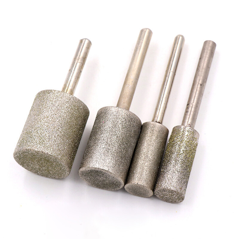 6mm Shank Cylindrical Diamond Grinding Head Polishing Cutting Burr Rotary Tool