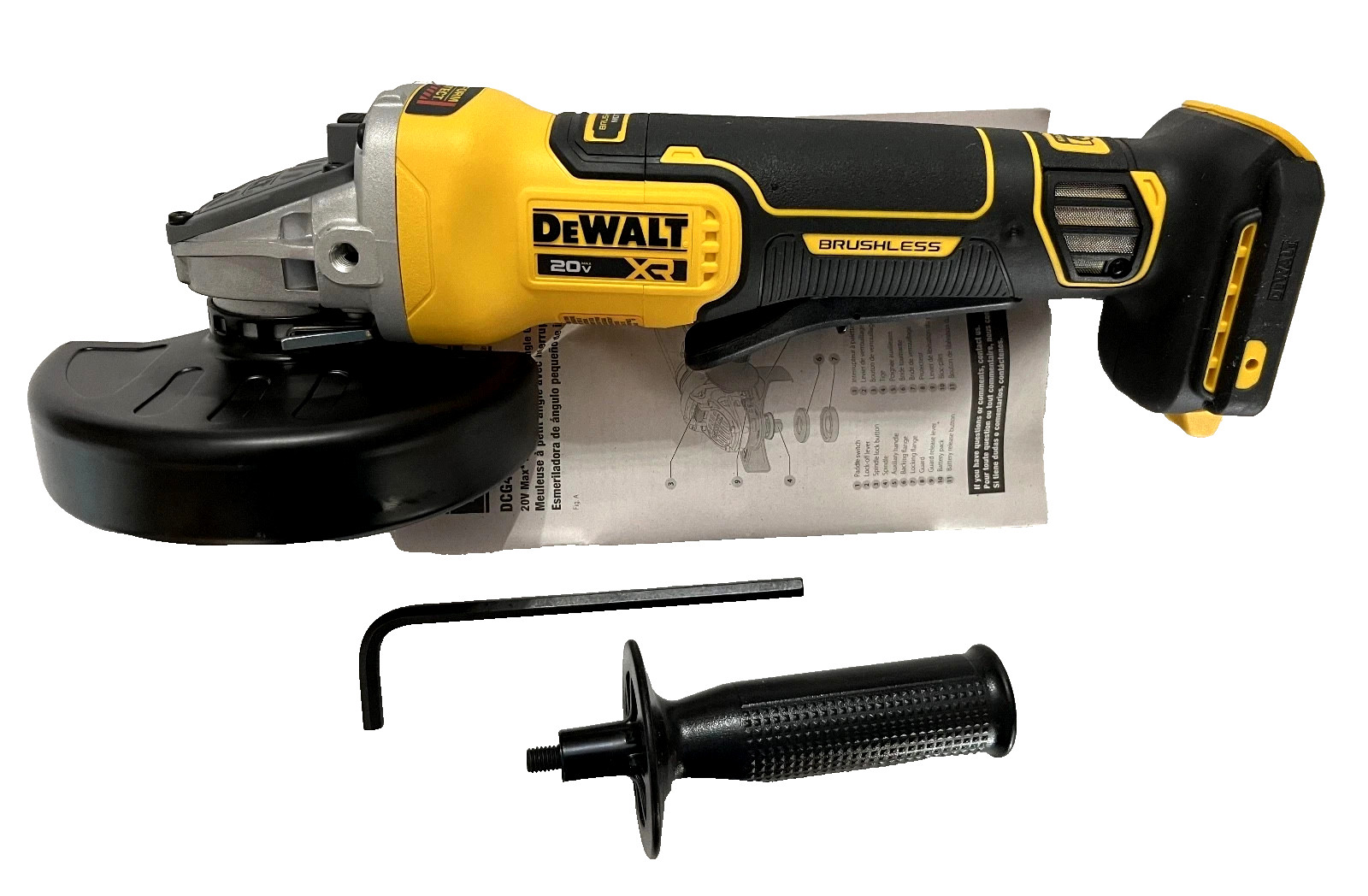 New GENUINE Dewalt DCG410B 20V XR Brushless Cordless 4-1/2″-5″ Angle Grinder