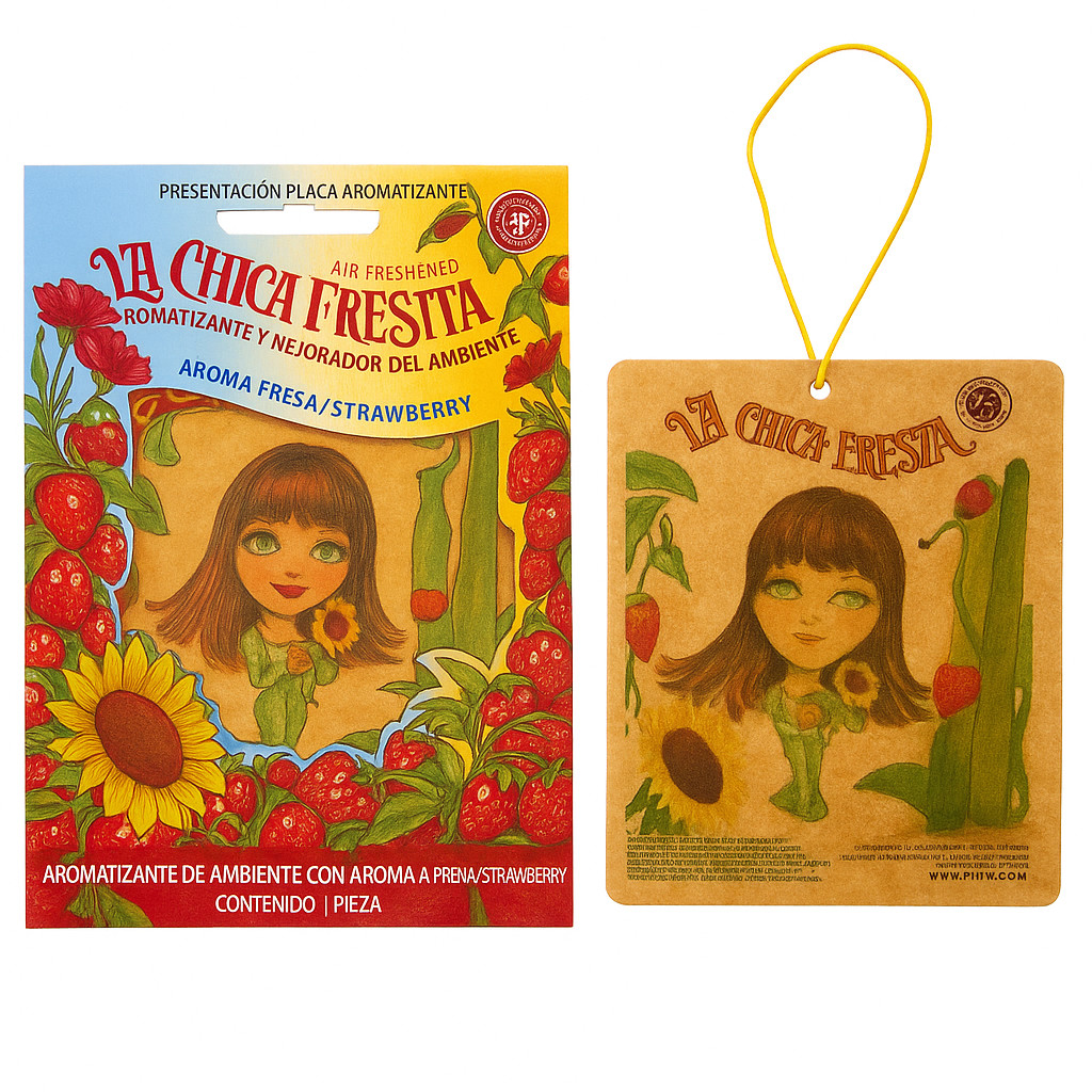 15 pack LA CHICA FRESA /Strawberry Car Air Freshener Aromatizante Mexico