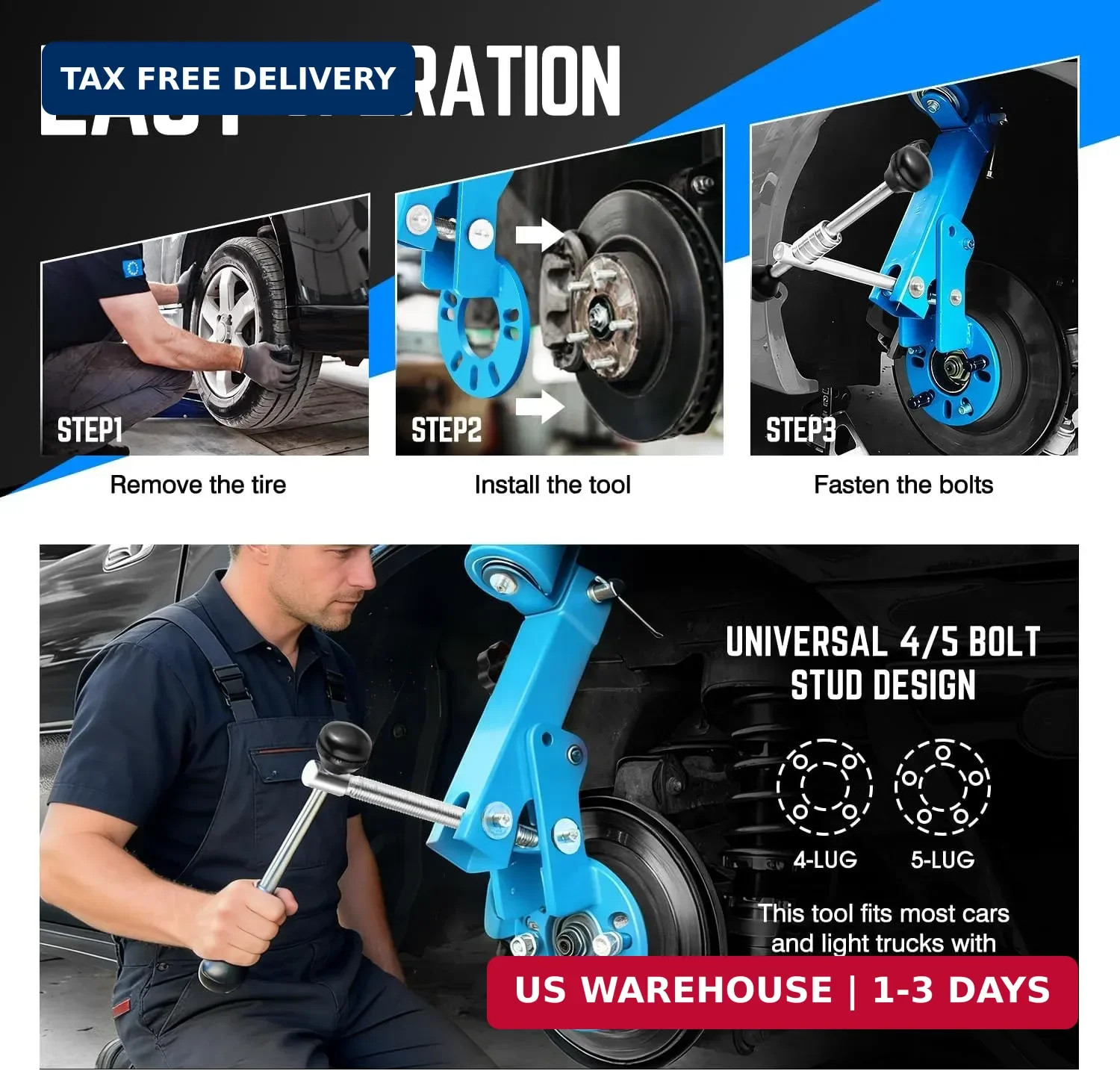 DNA MOTORING TOOLS-00249 Fender Roller Reforming Extending Tool Heavy Duty Wheel