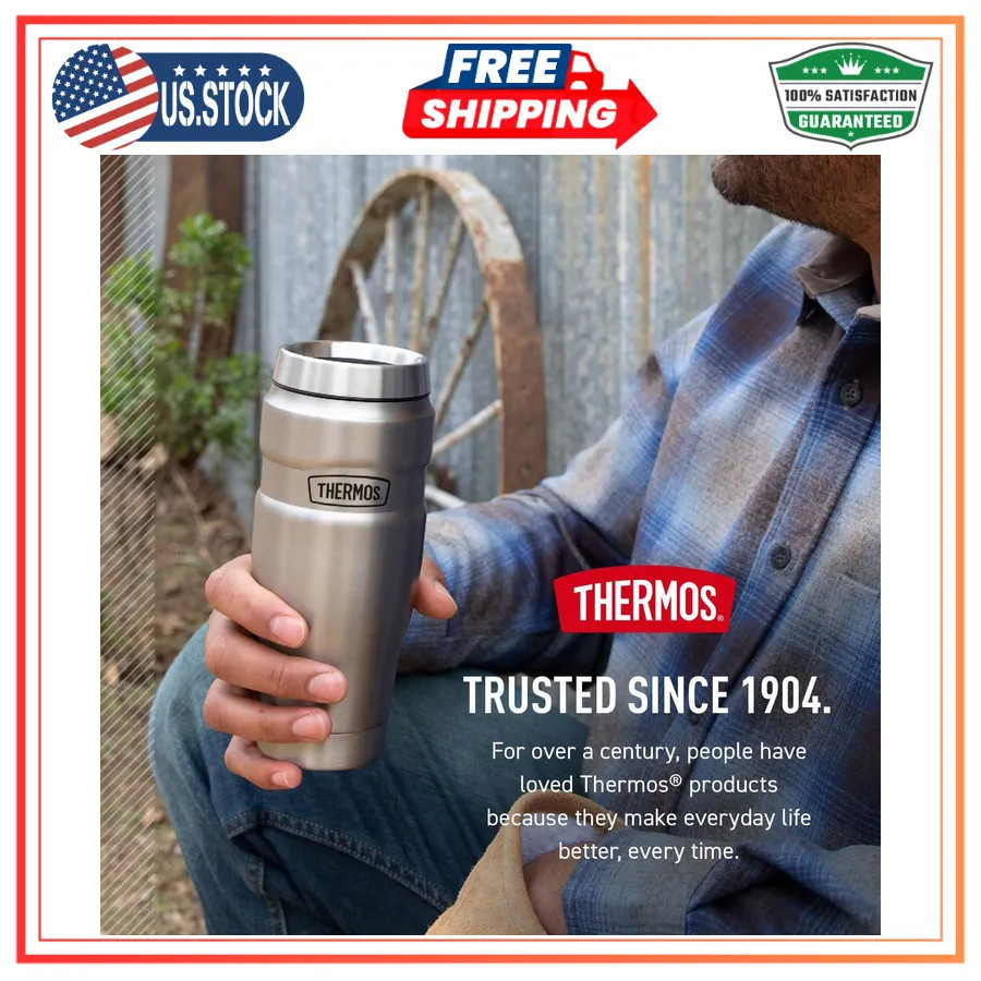 Thermos Stainless King 16oz Vacuum Insulated Tumbler Midnight Blue Coffee Travel