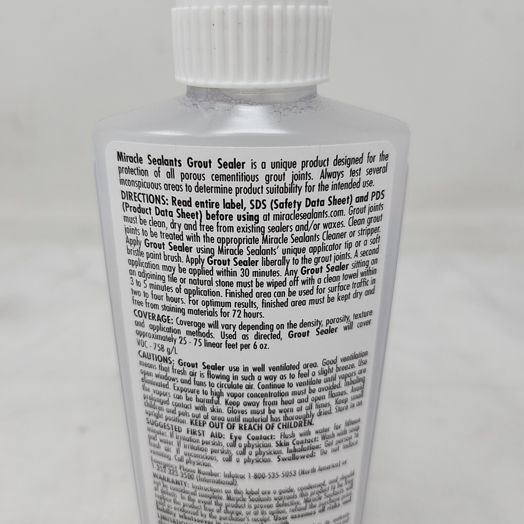 Miracle Sealants 367495 Grout Sealer Tile Joint Protector w/ Brush Tip 6oz