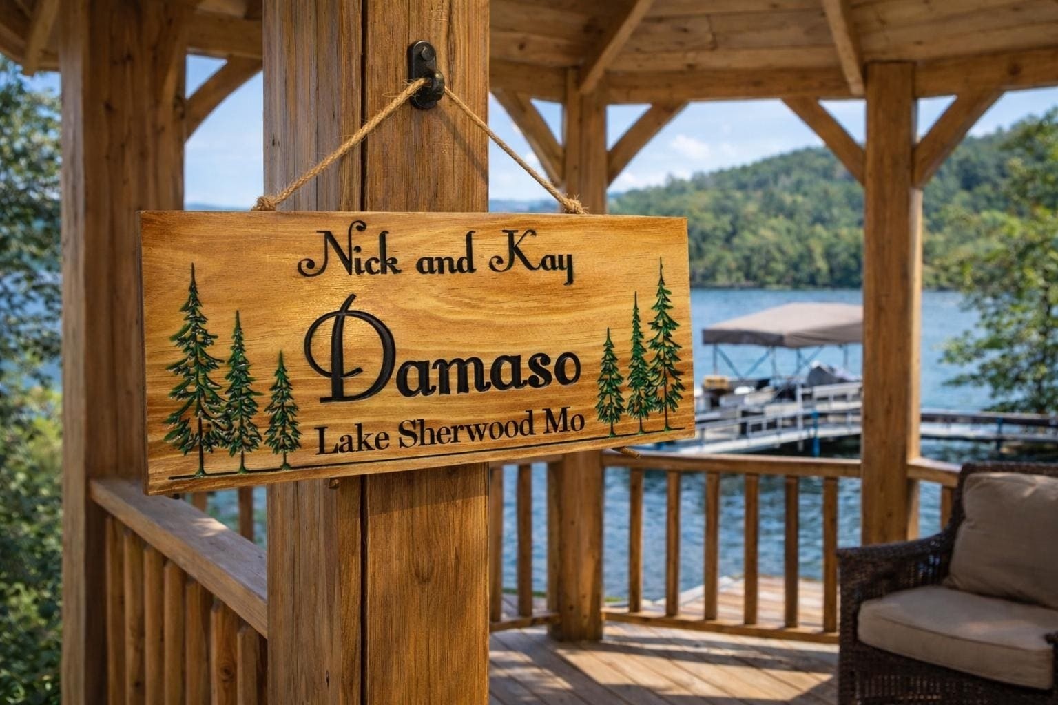 Personalized Custom Carved Cedar Wooden Sign, Last Name Rustic Home Wall Decor