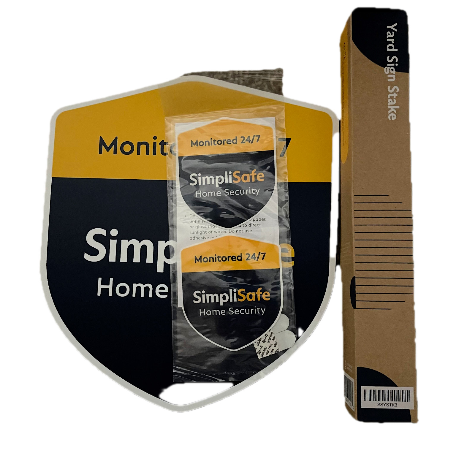 Brand New OEM SimpliSafe Yellow Yard Sign and Stake Home Security System Sticker