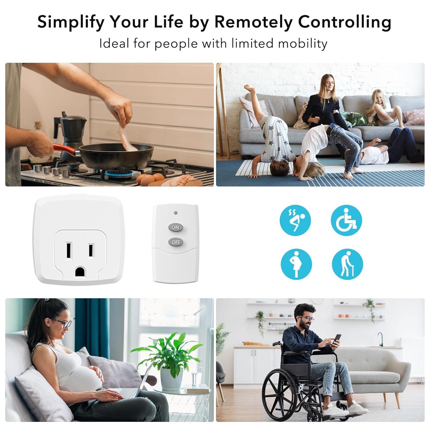 HBN Remote Control Outlet with 100FT RF Signal, Wireless On Off Switch Plug