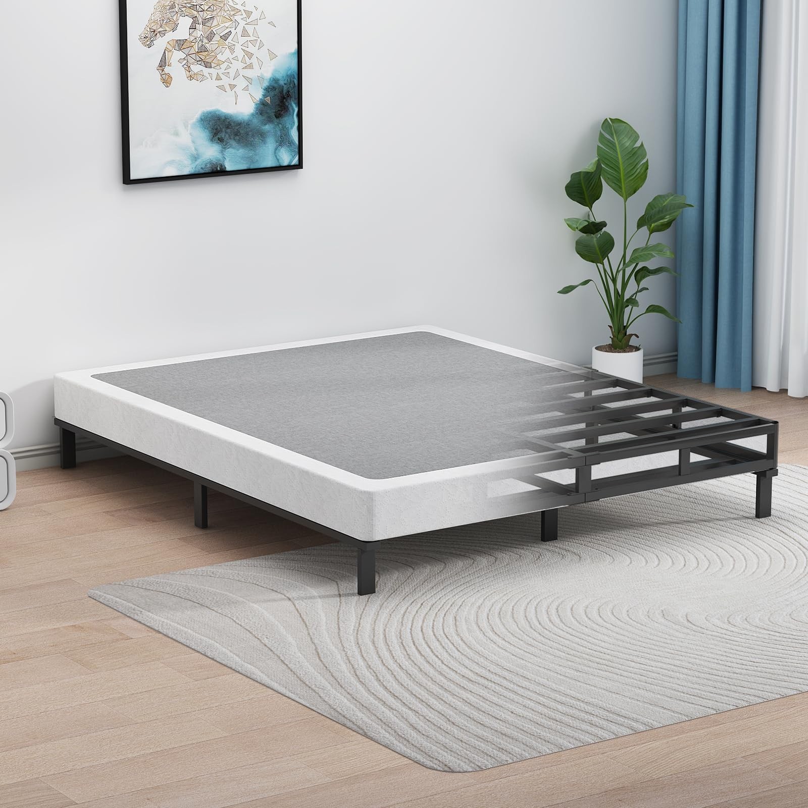 Box Spring 5 in Steel Bed Mattress Foundation Folding Queen Size