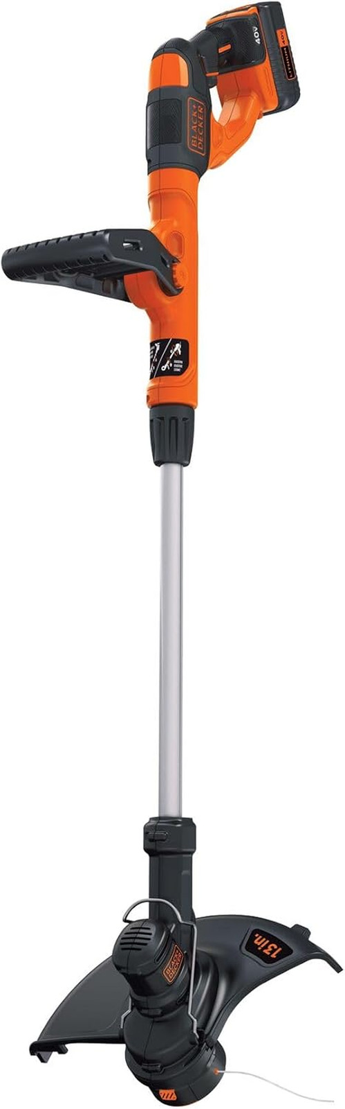 Black+Decker 40V MAX 13 Inch String Trimmer and Lawn Edger with Battery and Char